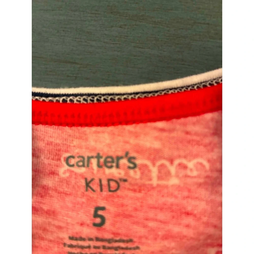 Carter's Kid 2-Pack Long Sleeve Dresses Girls Size 5 Red Hearts Navy Stripe NEW
